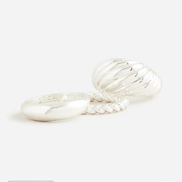 J. Crew Sculptural Silver Ring Set 🆕 - Picture 4 of 10